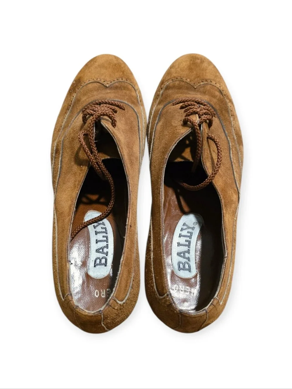 Bally Brown Suede Oxfords